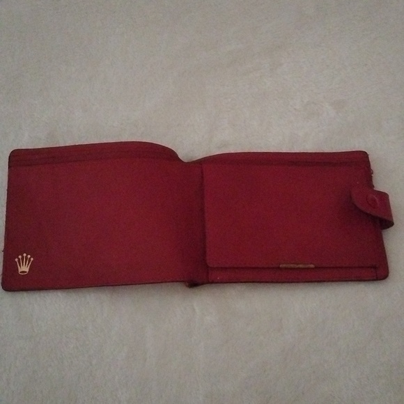 ROLEX red leather Bi-Fold Wallet - Picture 4 of 13